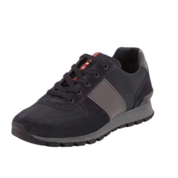 Prada trainers navy hot sale